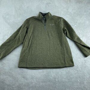 Eddie Bauer Mens Olive Green 2XL 1/4 Zip Pullover Sweater 5411